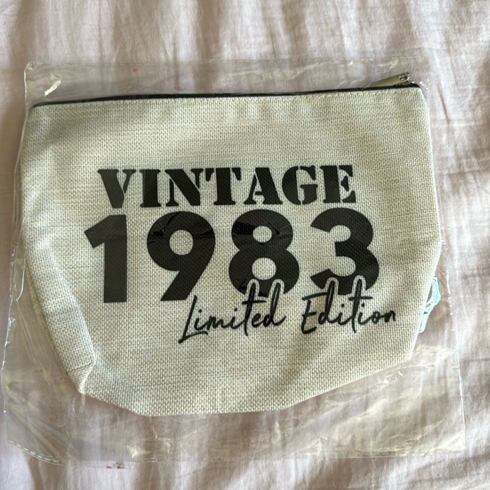 “Vintage 1983 Limited Edition” Makeup Bag, Travel Pouch